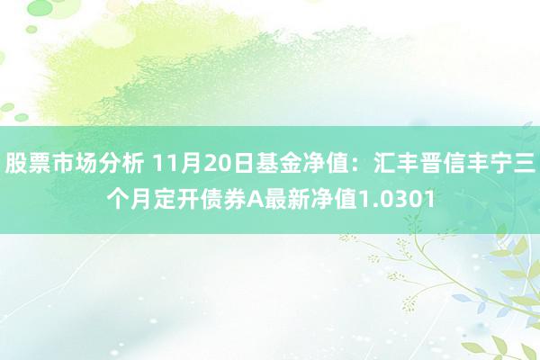 股票市场分析 11月20日基金净值：汇丰晋信丰宁三个月定开债券A最新净值1.0301