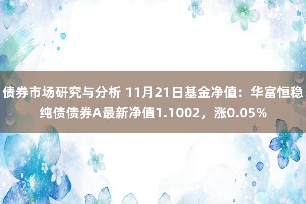 债券市场研究与分析 11月21日基金净值：华富恒稳纯债债券A最新净值1.1002，涨0.05%