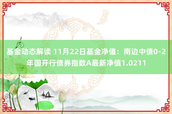 基金动态解读 11月22日基金净值：南边中债0-2年国开行债券指数A最新净值1.0211