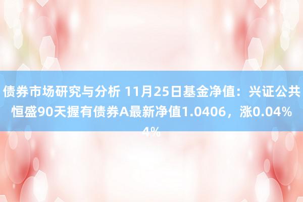 债券市场研究与分析 11月25日基金净值：兴证公共恒盛90天握有债券A最新净值1.0406，涨0.04%