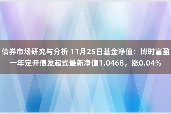 债券市场研究与分析 11月25日基金净值：博时富盈一年定开债发起式最新净值1.0468，涨0.04%