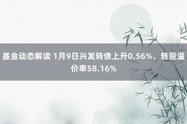 基金动态解读 1月9日兴发转债上升0.56%，转股溢价率58.16%